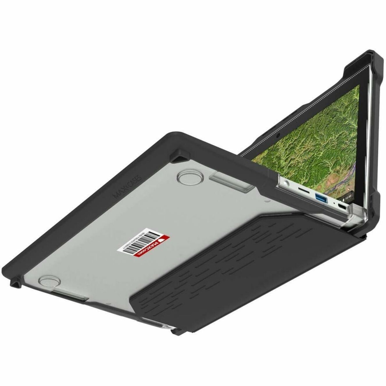 MAXCases HP-ESS-G8EE-BCLR Extreme Shell-S Chromebook Case, Lifetime Warranty, Textured Grip, Drop Resistant, Black/Clear