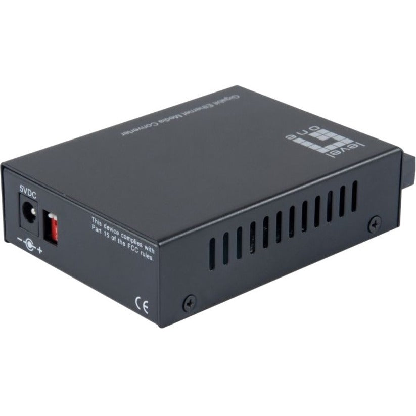 LevelOne GVT-2002 Transceiver/Media Converter, Gigabit Ethernet, Single-mode, 10/100/1000Base-T, 1000Base-SX, 12.43 Mile