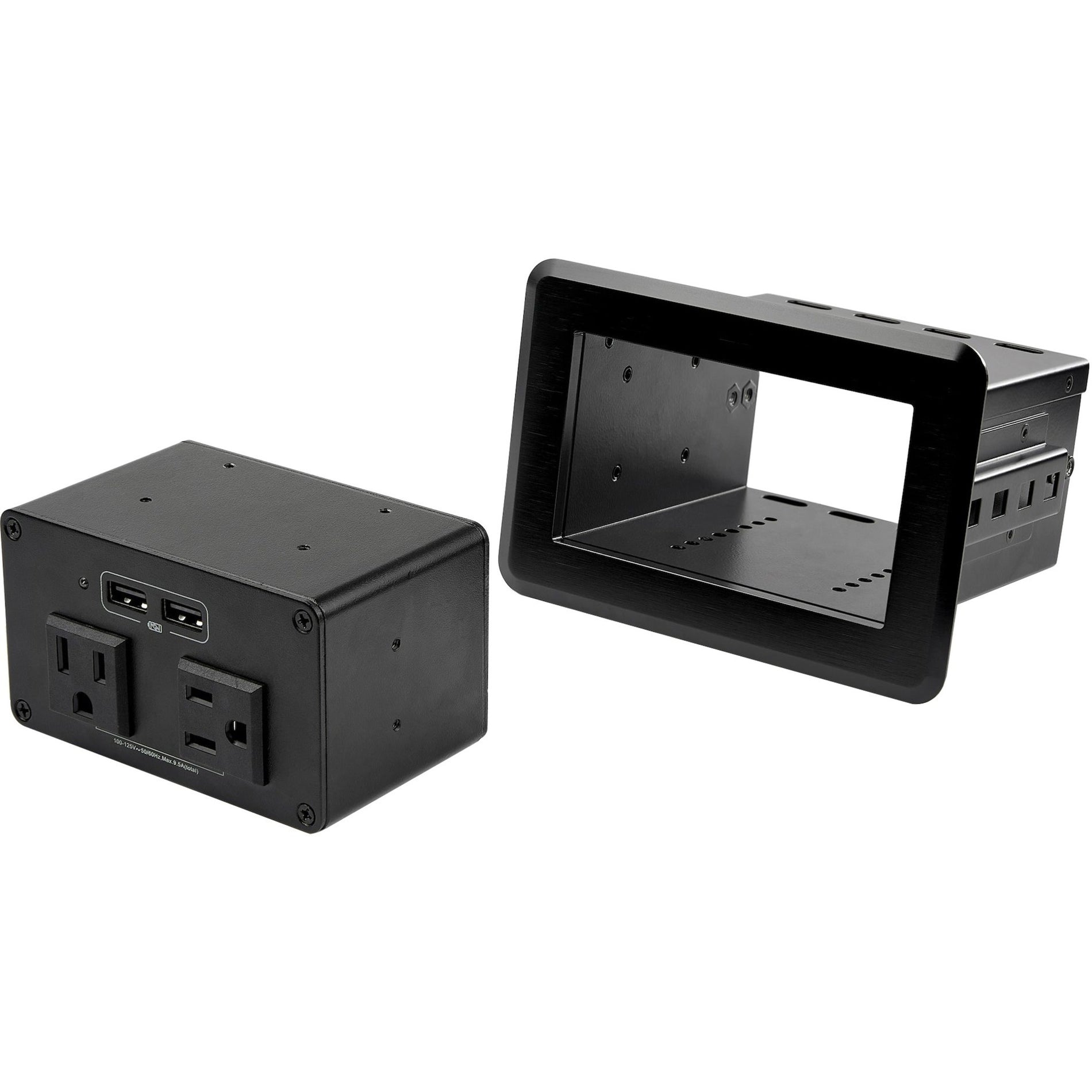 StarTech.com KITBZPOWNA Power Outlet, 2 USB Ports, 4 Receptacles, Tabletop/Desk Mountable, Black
