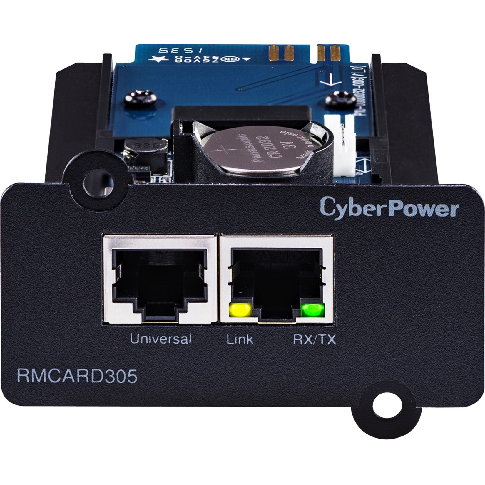 CyberPower RMCARD305TAA UPS/PDU Remote Management Adapter, TAA Compliant, Fast Ethernet, Remote Monitoring