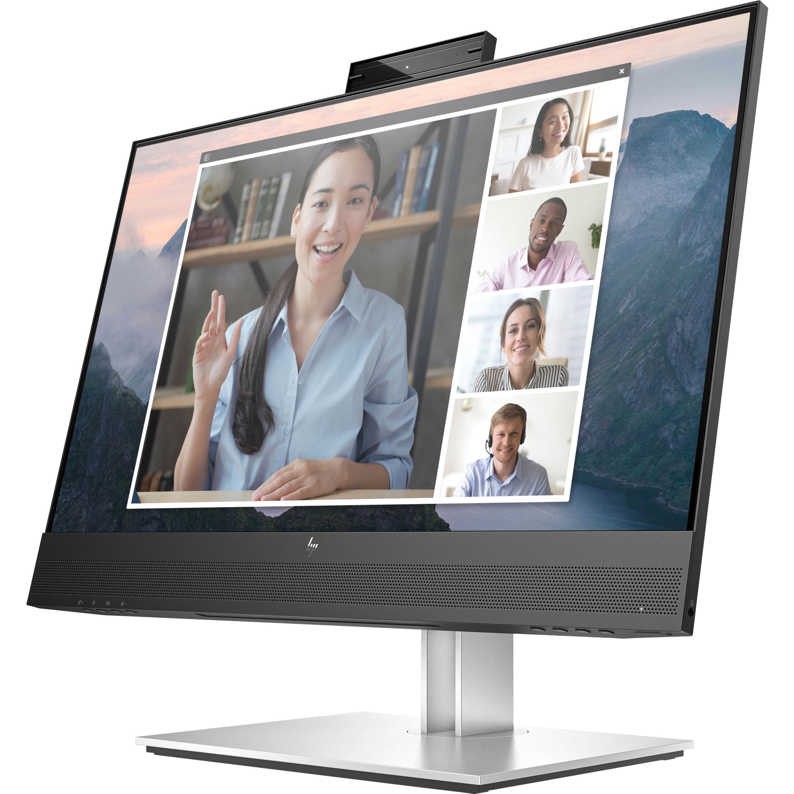 HP E24mv G4 FHD Conferencing Monitor, 24, Webcam, USB Hub, Anti-glare, Silver/Black