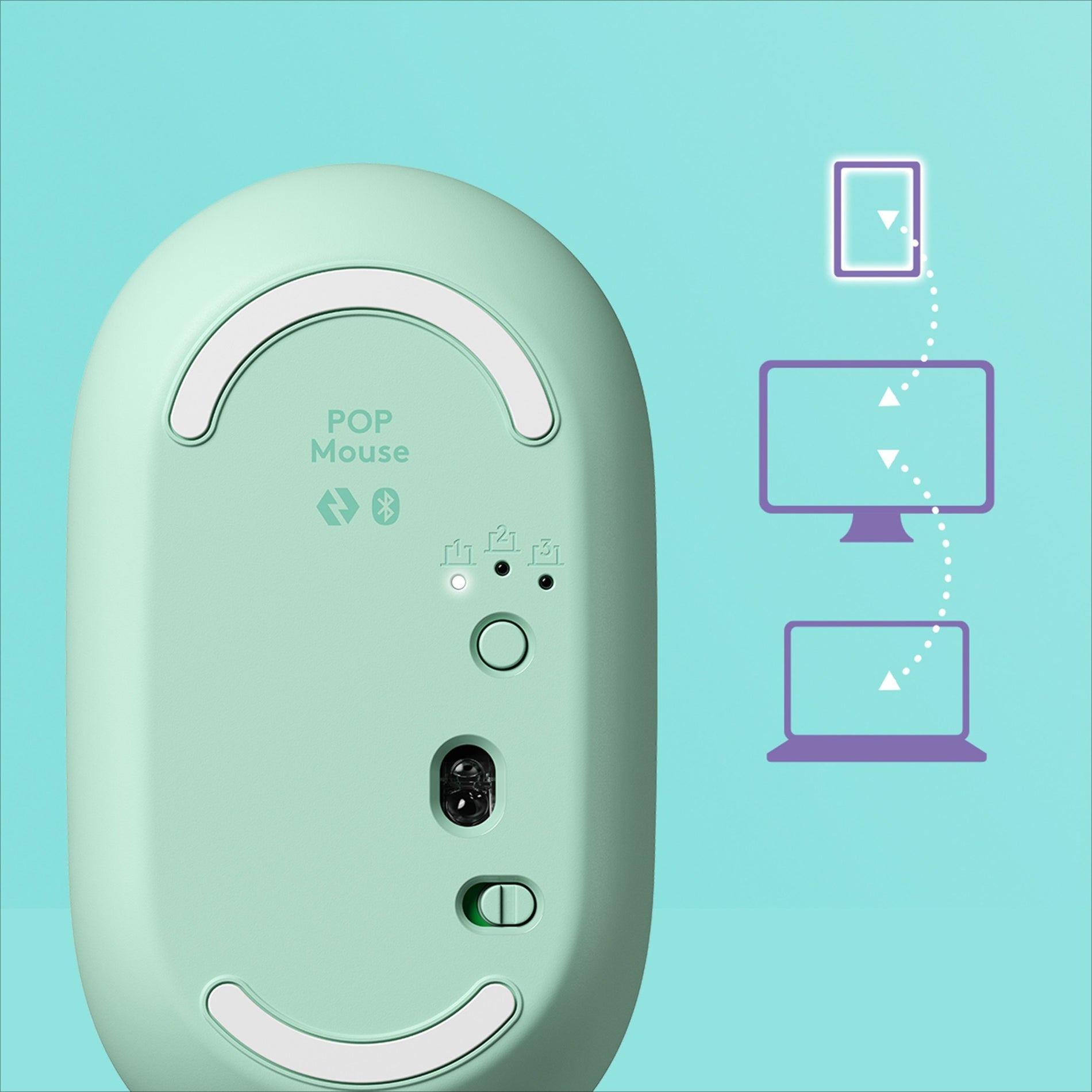 Logitech 910-006544 POP Mouse with emoji - Daydream Mint, Wireless Bluetooth Mouse with Scroll Wheel