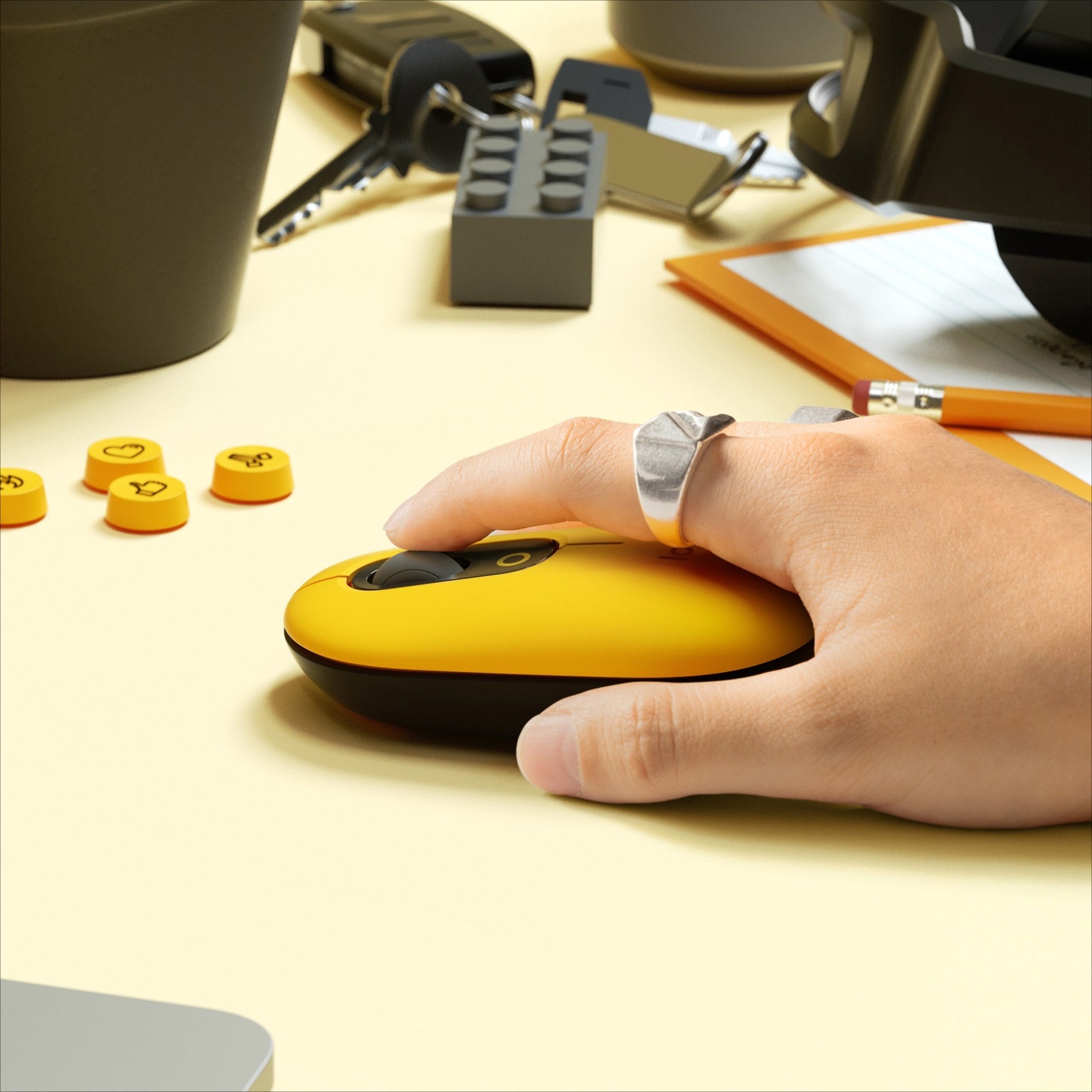 Logitech 910-006543 POP Mouse with emoji - Blast Yellow, Wireless Bluetooth Mouse with Scroll Wheel
