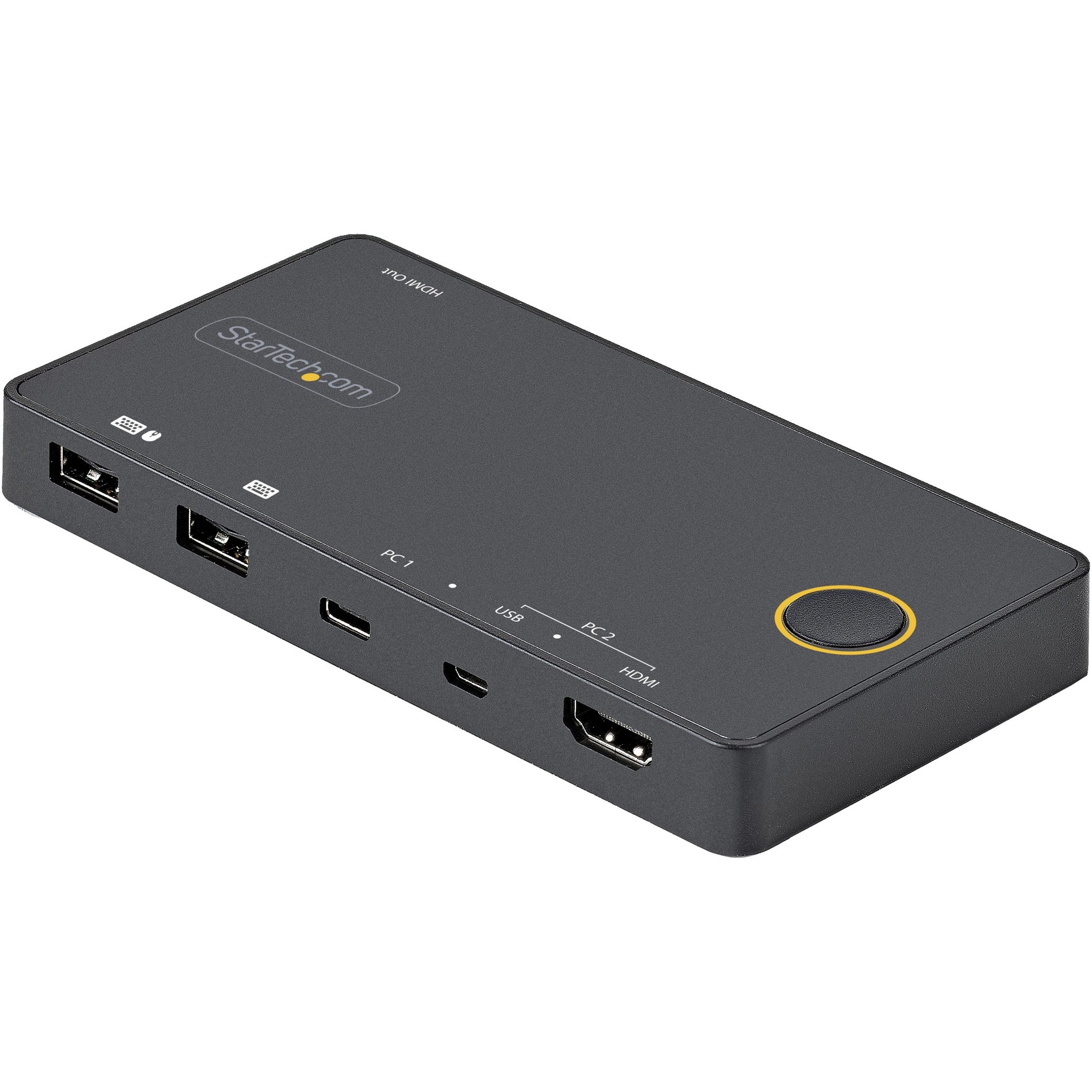 StarTech.com SV221HUC4K 2 Port Hybrid USB-A + HDMI & USB-C KVM Switch, Single 4K 60Hz HDMI 2.0 Monitor