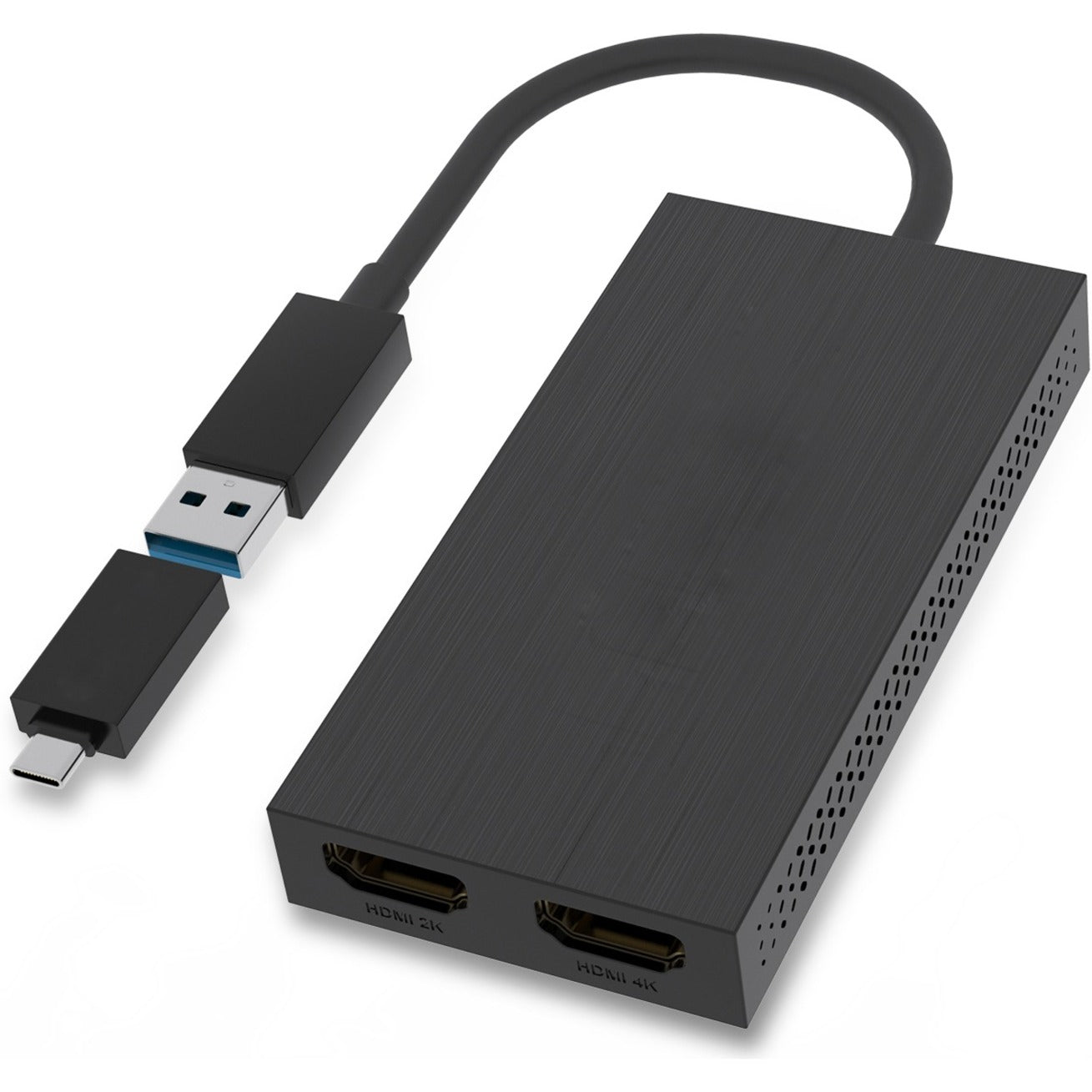 4XEM 4XUG7602H USB 3.0 to Dual HDMI 4K Display Adapter, LED Indicator, Plug and Play