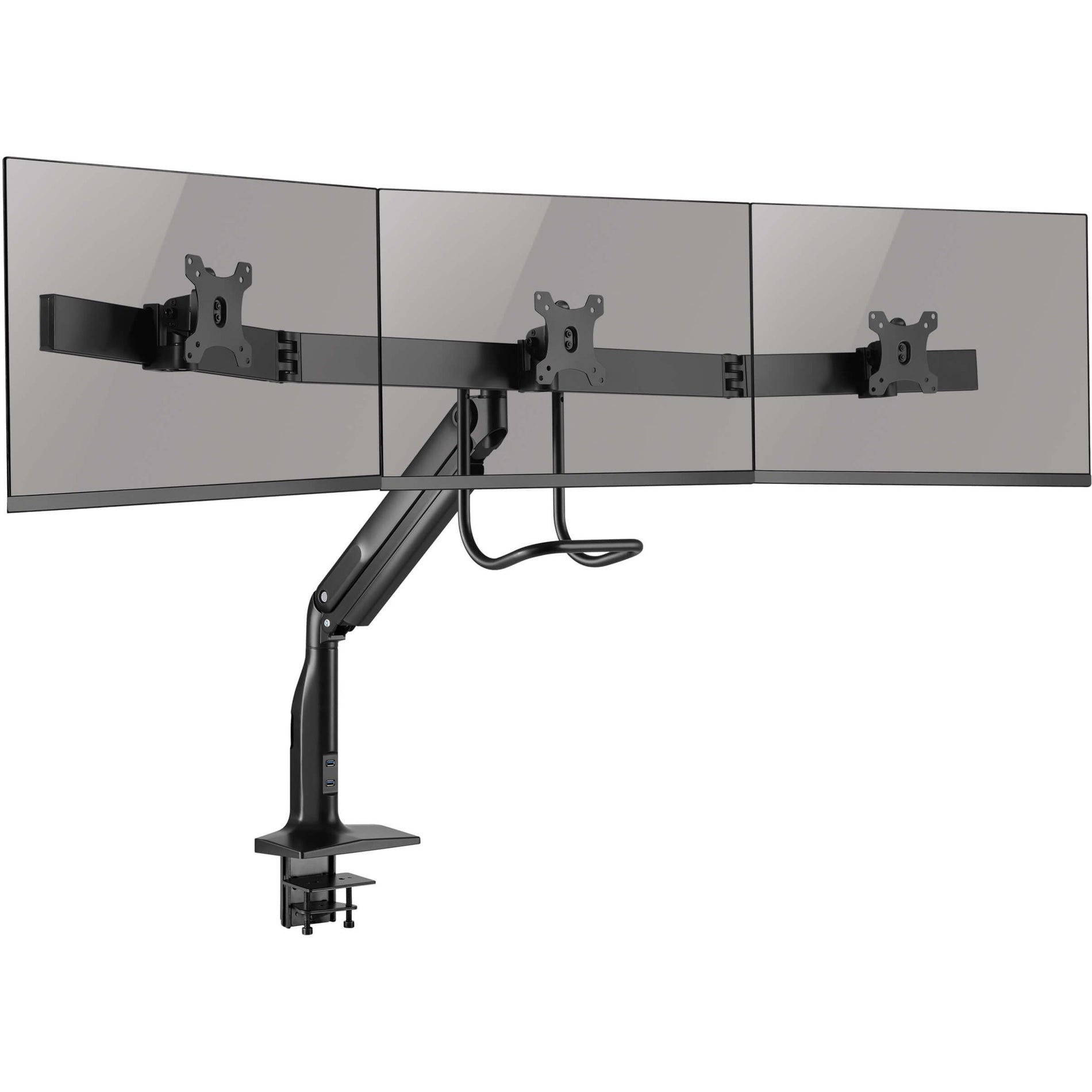 Tripp Lite DMPDT1732AM Precision-Placement Triple-Display Desk Clamp, Ergonomic Cable Management, Reduced Glare