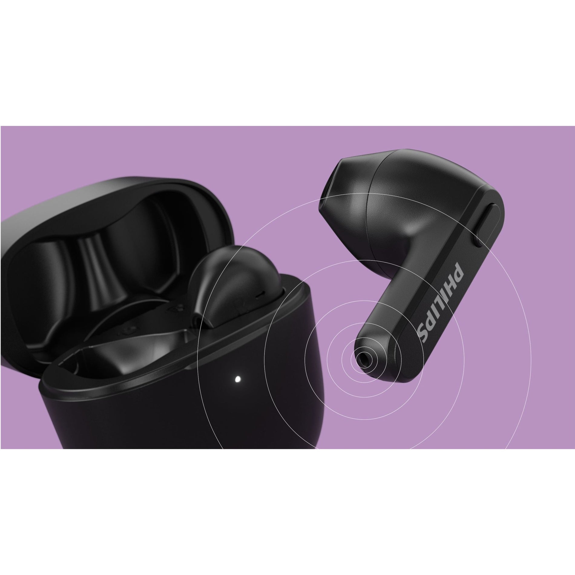 Philips TAT2236BK/00 True Wireless Headphones, Lightweight, Comfortable, Rechargeable Battery, IPX4, Black