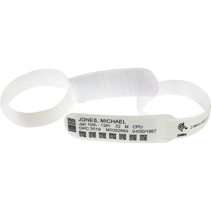 Zebra ZIPRD3015155 Z-Band UltraSoft RFID LR Wristband, Medical Label