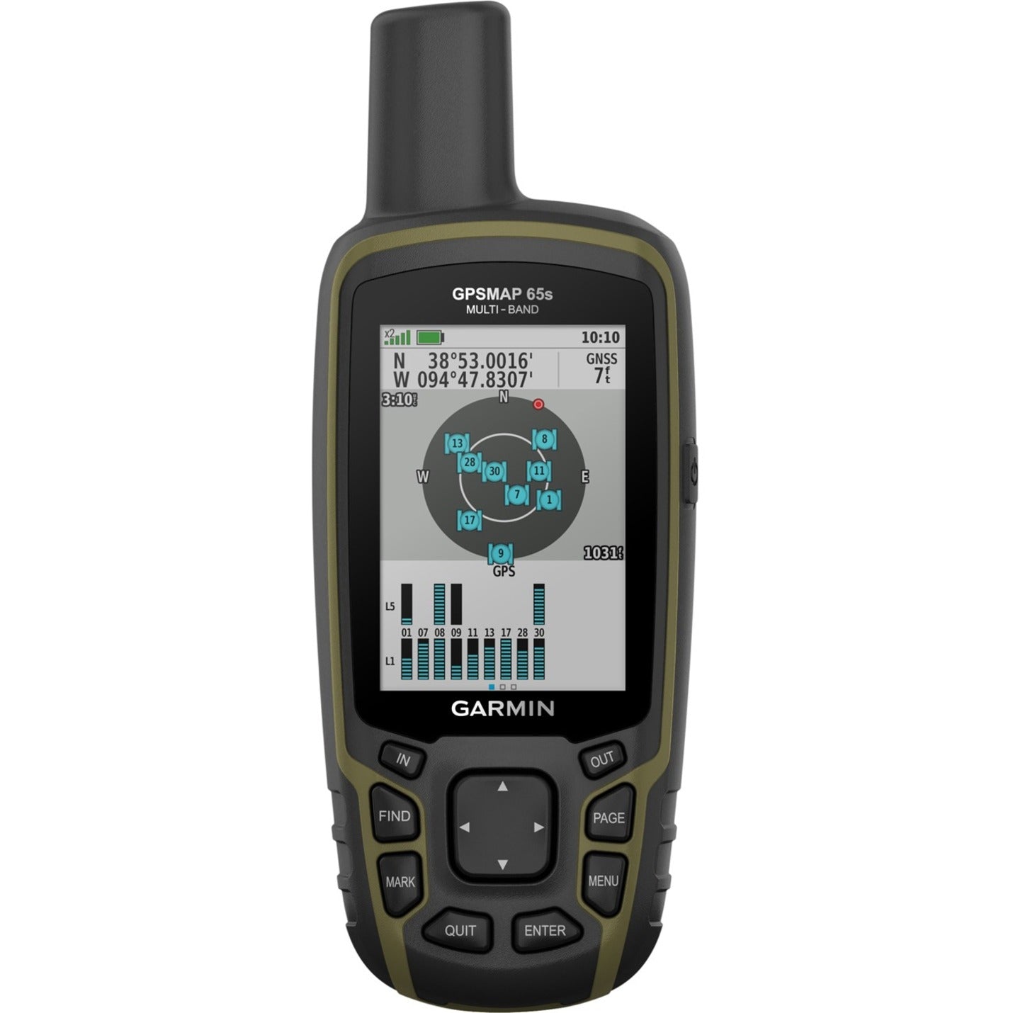 Garmin 010-02451-10 GPSMAP 65s Handheld GPS Navigator, Multi-Band GPS with Sensors