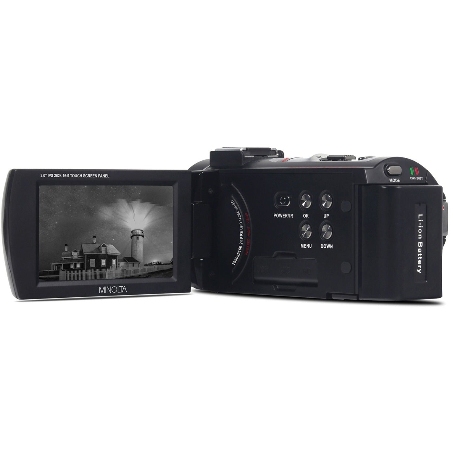 Konica Minolta MN4K20NV Digital Camcorder, 4K Ultra HD IR Night Vision, Optical Image Stabilization
