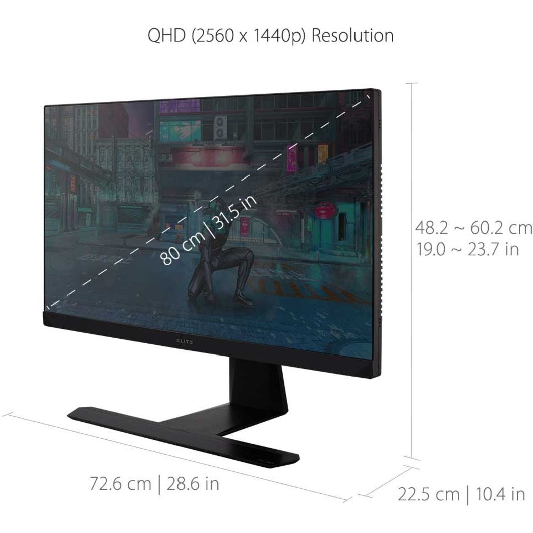 ViewSonic XG320Q Elite Gaming Monitor, 32" QHD 165Hz IPS, Nvidia G-Sync Compatible, Advanced Ergonomics
