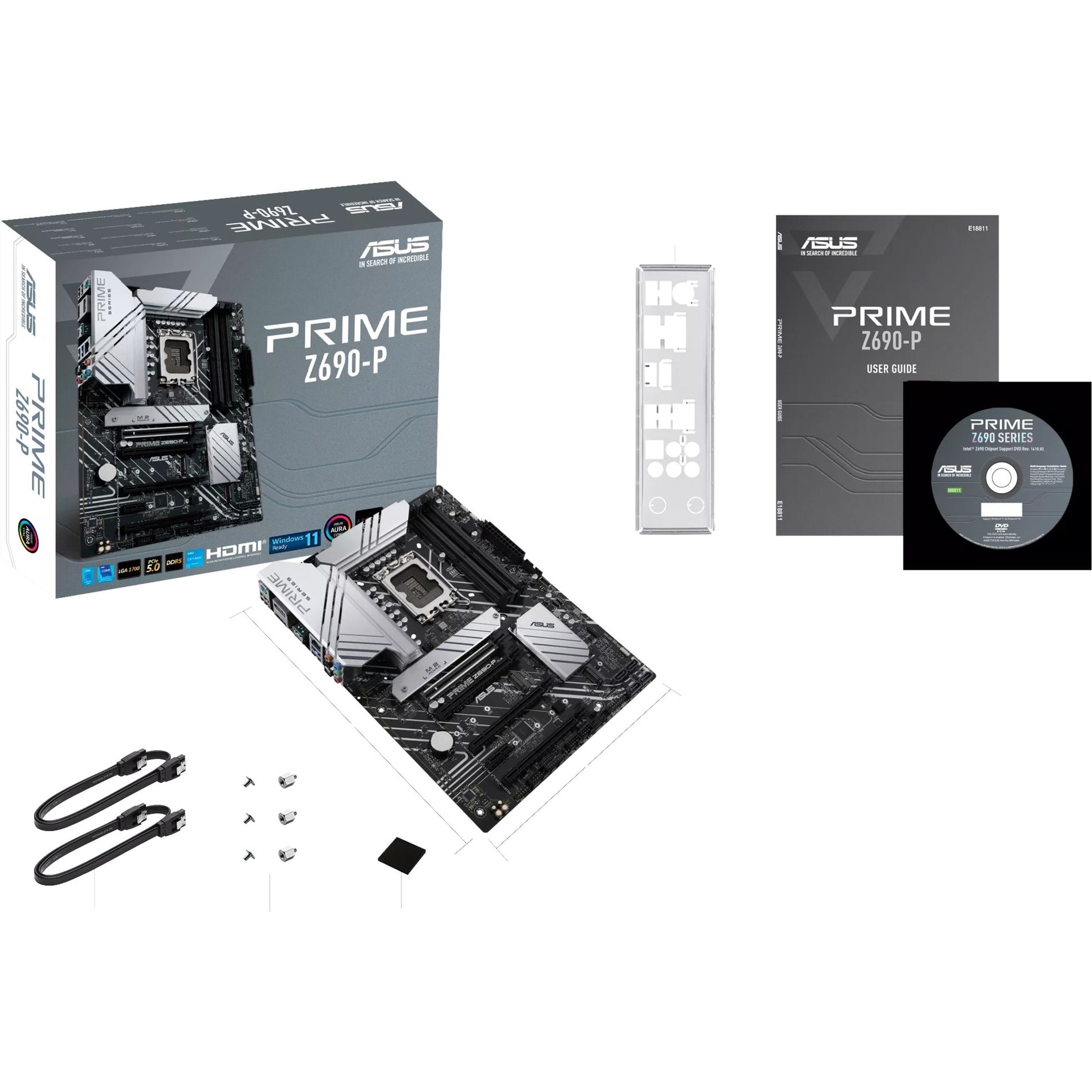 Asus Desktop Motherboard PRIME Z690-P Intel Z690 Chipset Socket LGA-1700, Intel Optane Memory Ready, ATX