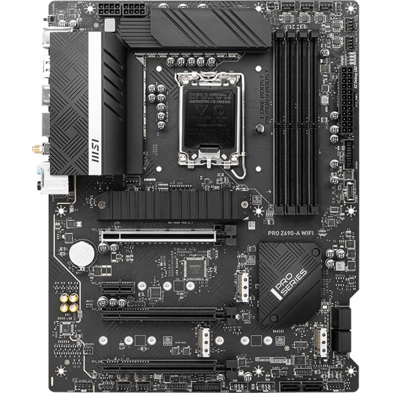 MSI Z690AWID4 PRO Z690-A WIFI DDR4 ATX Motherboard Intel WIFI6E, 7.1 Audio, CPU Dependent Video, 128GB RAM, 4 Memory Slots, 5200 MHz Memory Speed Supported, 3 Year Warranty