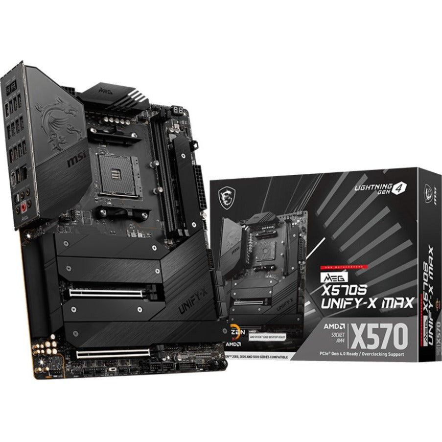 MSI X570SUNXMAX MEG X570S UNIFY-X MAX ATX Gaming Motherboard, 2.5G Ethernet, 7.1 Audio, No Onboard Video