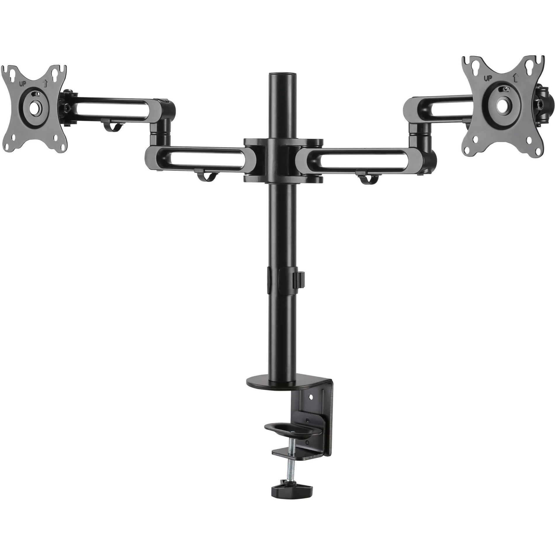 Tripp Lite DDR1327SDFC-1 Dual-Monitor Flex-Arm Desktop Clamp for 13" to 27" Displays, Reduced Glare, Cable Management, Swivel, Tilt, Rotate, Durable, Ergonomic