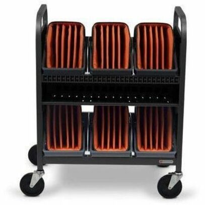 Bretford TVCT30CAD-CK CUBE Transport Cart with Caddies, Charging Cart for Classroom and Transportation