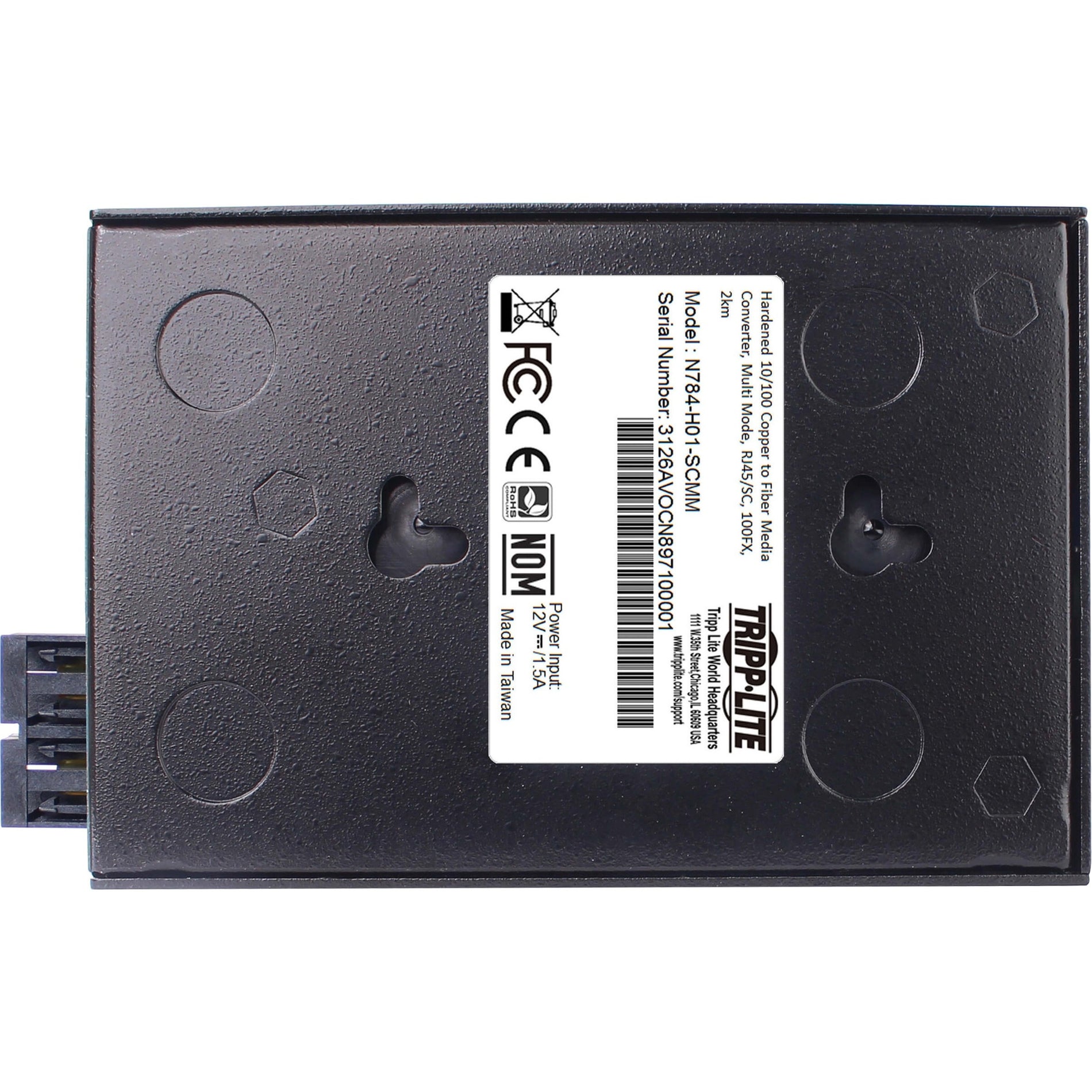 Tripp Lite N784-H01-SCMM Transceiver/Media Converter, Hardened Copper to Fiber, 2 Year Warranty, TAA Compliant