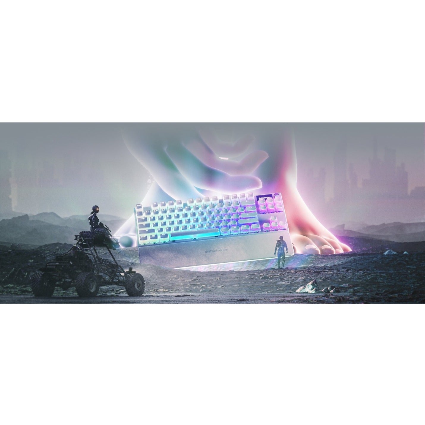 SteelSeries 64656 Apex 7 TKL Ghost Gaming Keyboard, RGB LED Backlight, Mechanical Keys, USB Wired