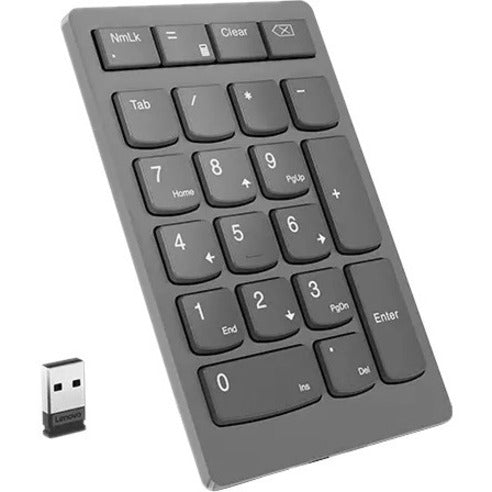 Lenovo 4Y41C33791 Go Wireless Numeric Keypad, Compact Rechargeable Slim Keypad