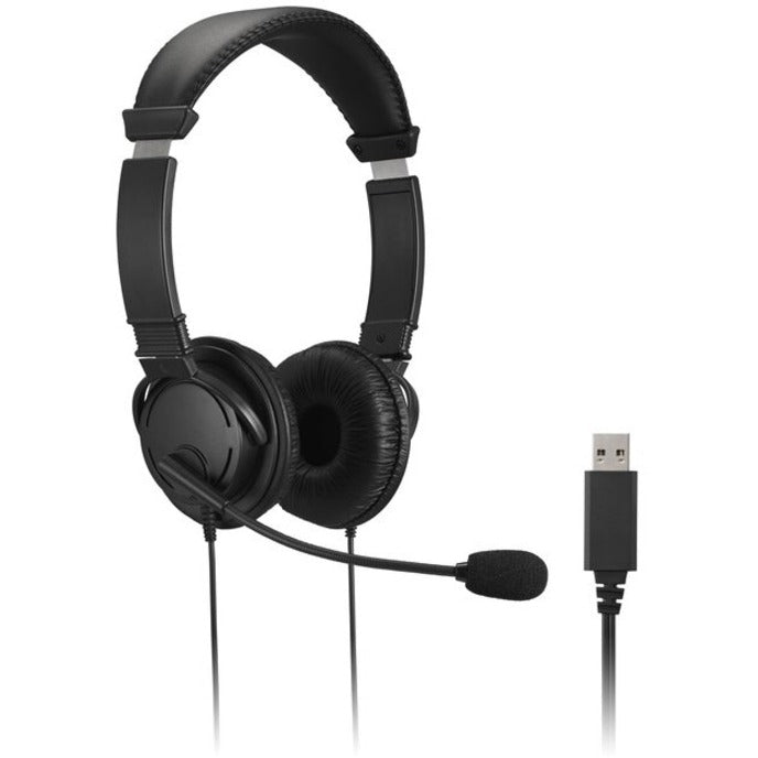Kensington K33597WW Classic Headset with Mic and Volume Control, Over-the-head, Noise Cancelling, Black