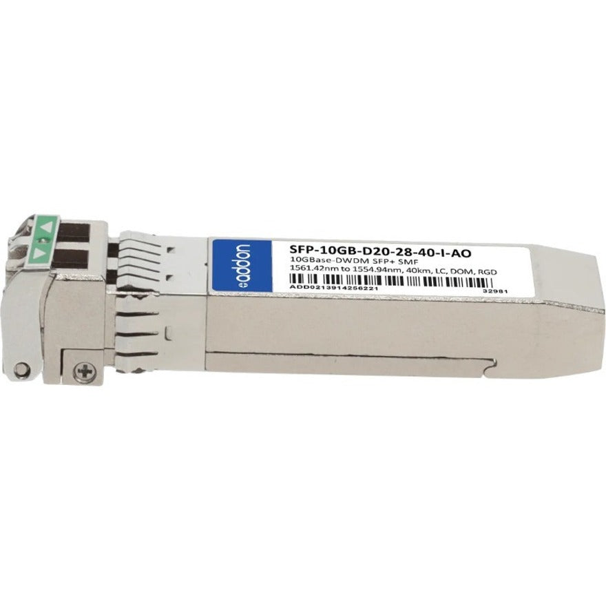 AddOn SFP-10GB-D20-28-40-I-AO SFP+ Module, LC 10GBase-DWDM Network, Single-mode, Hot-swappable
