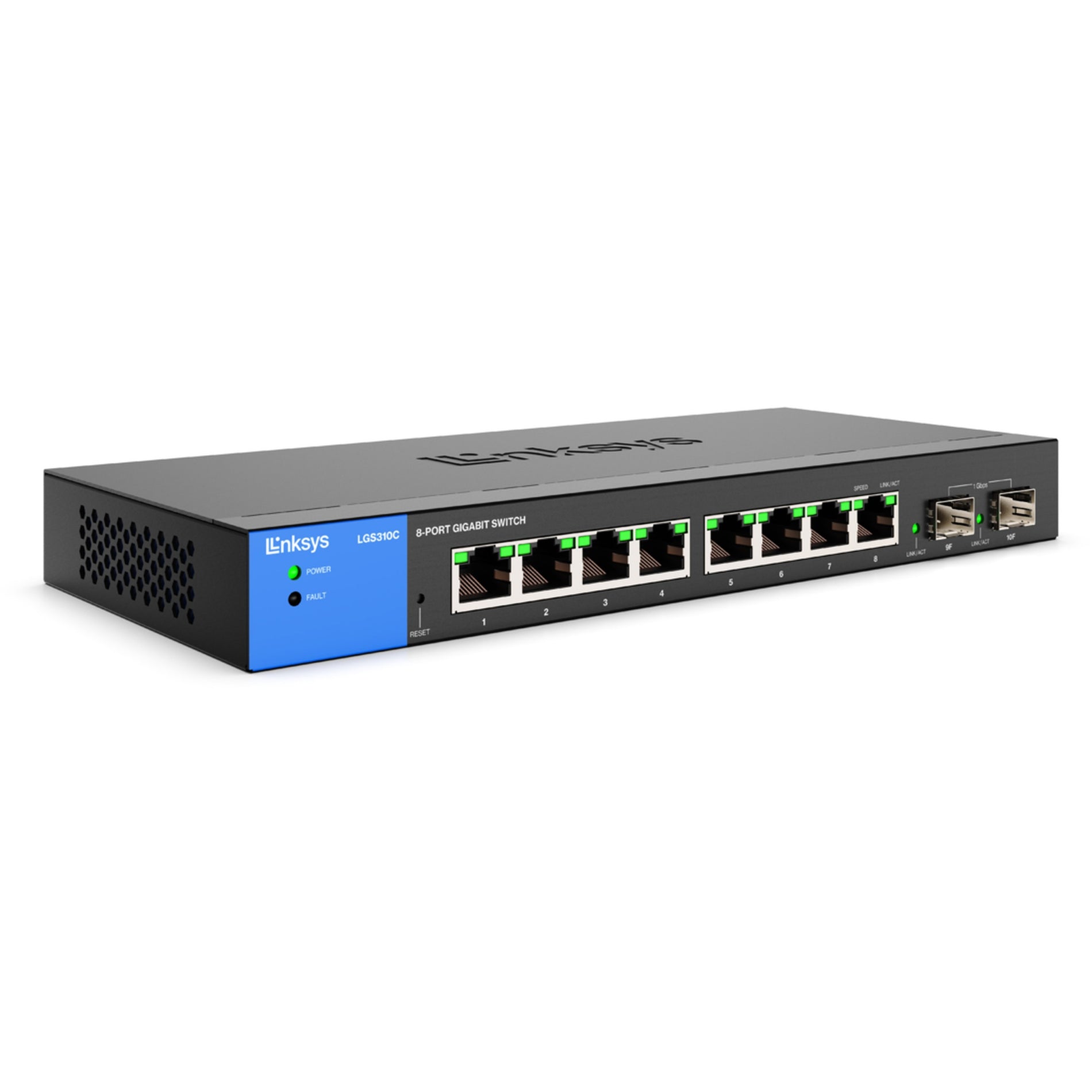Linksys LGS310C 8-Port Managed Gigabit Ethernet Switch with 2 1G SFP Uplinks, TAA Compliant