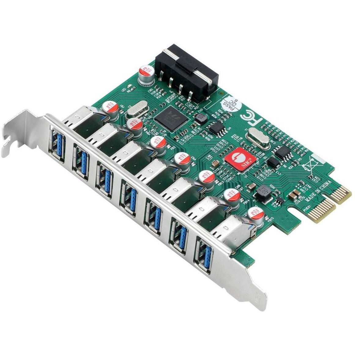 SIIG JU-P70211-S1 USB 3.0 7-Port PCIe Host Card, High-Speed Data Transfer and Easy Expansion