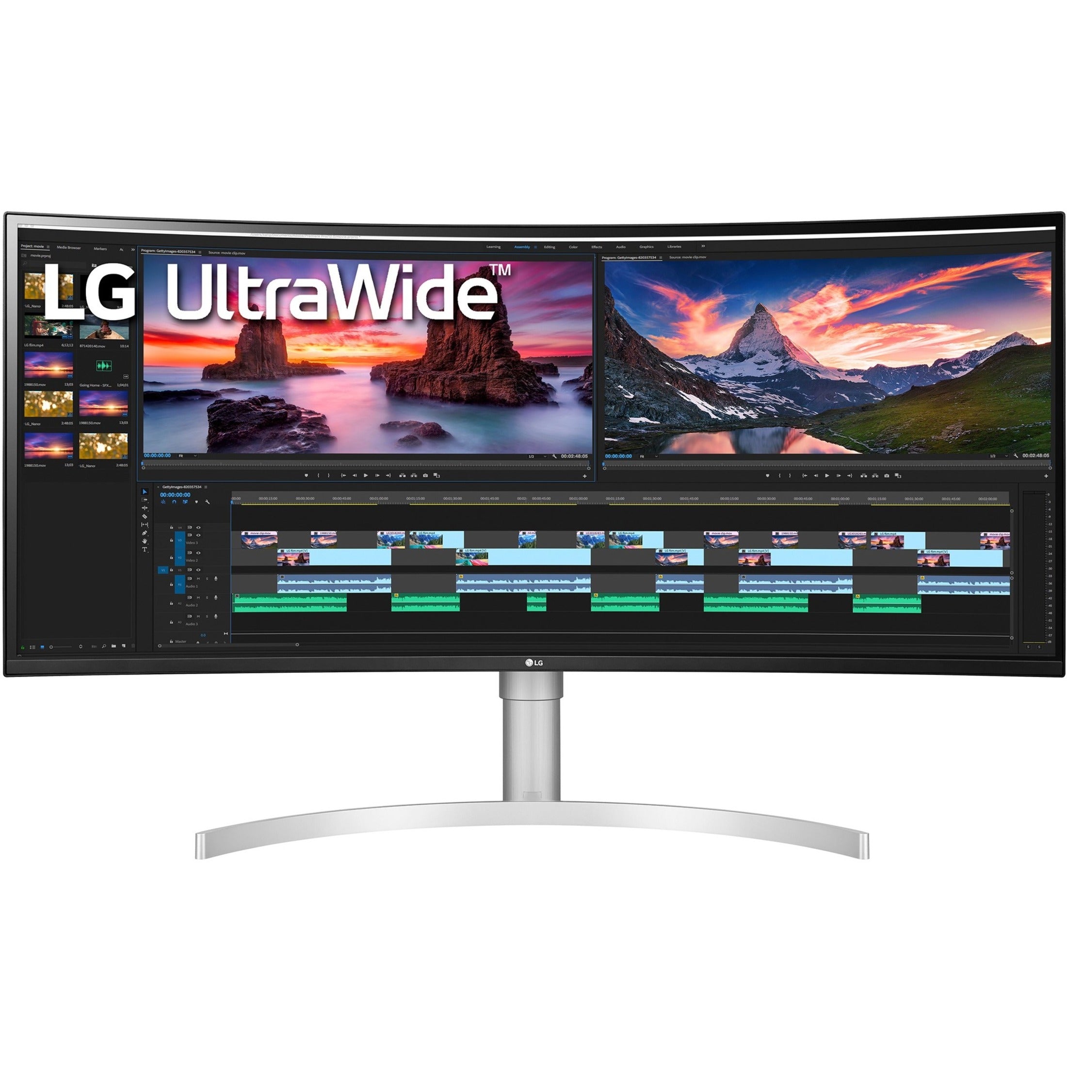 LG 38WN95C-W.AUS Ultrawide 38WN95C-W Widescreen Gaming LCD Monitor, Nano IPS, 3840 x 1600, 1.07 Billion Colors, FreeSync, 450 Nit, 1 ms GTG (Fast)