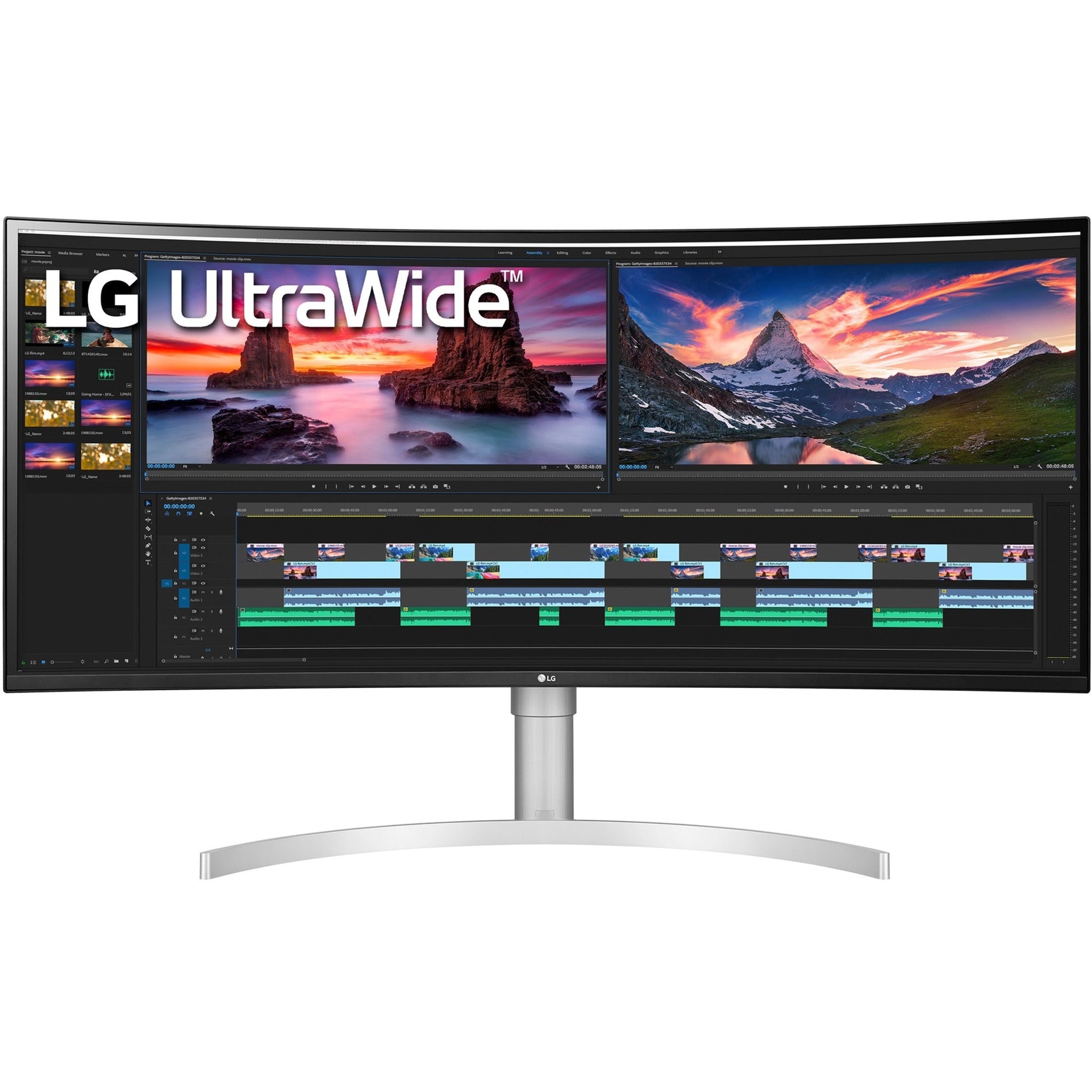 LG 38WN95C-W.AUS Ultrawide 38WN95C-W Widescreen Gaming LCD Monitor, Nano IPS, 3840 x 1600, 1.07 Billion Colors, FreeSync, 450 Nit, 1 ms GTG (Fast)