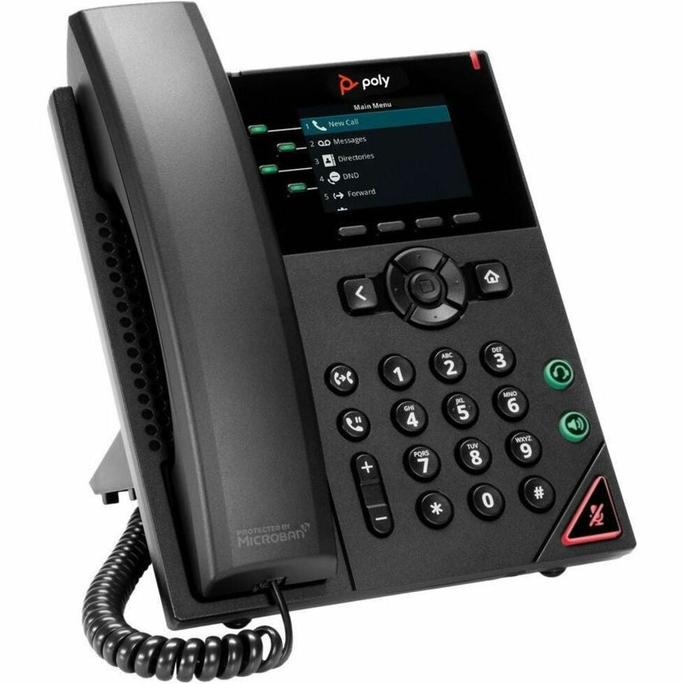 Poly 2200-48820-025RS VVX 250 IP Phone, Energy Star, USB, Network (RJ-45), PoE (RJ-45) Port, 4 Phone Lines, Speakerphone, Corded