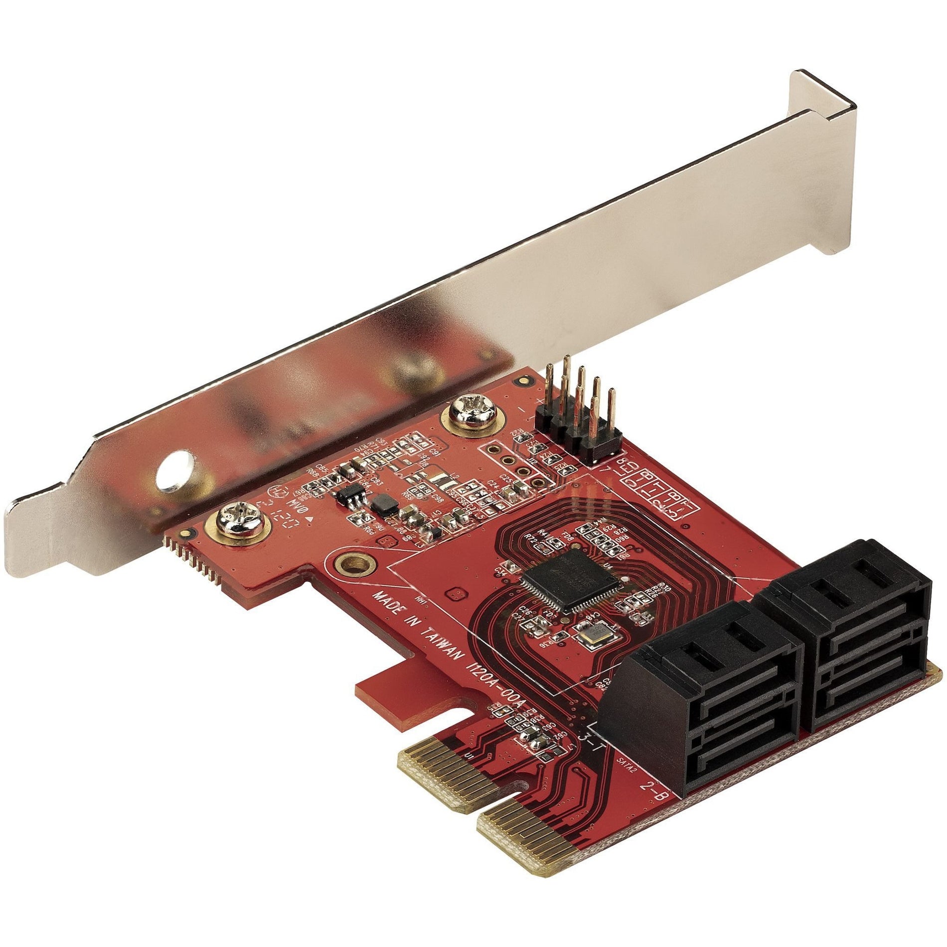 StarTech.com 4P6G-PCIE-SATA-CARD PCIe SATA Card, 4 Port PCIe SATA Expansion Card, 6Gbps, Stacked Connectors, Non-RAID, PCI Express to SATA Converter/Adapter