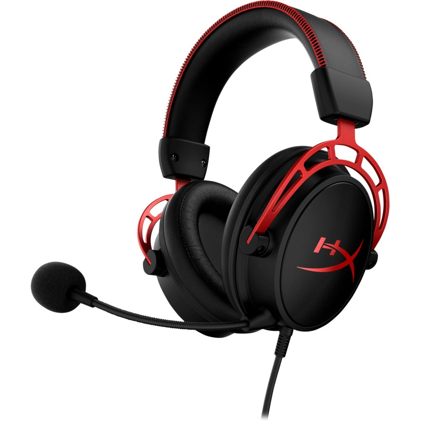 HyperX 4P5L1AA#ABL Cloud Alpha Gaming Headset (Schwarz-Rot) Bequem Abnehmbares Mikrofon Unterstützung für verschiedene Plattformen