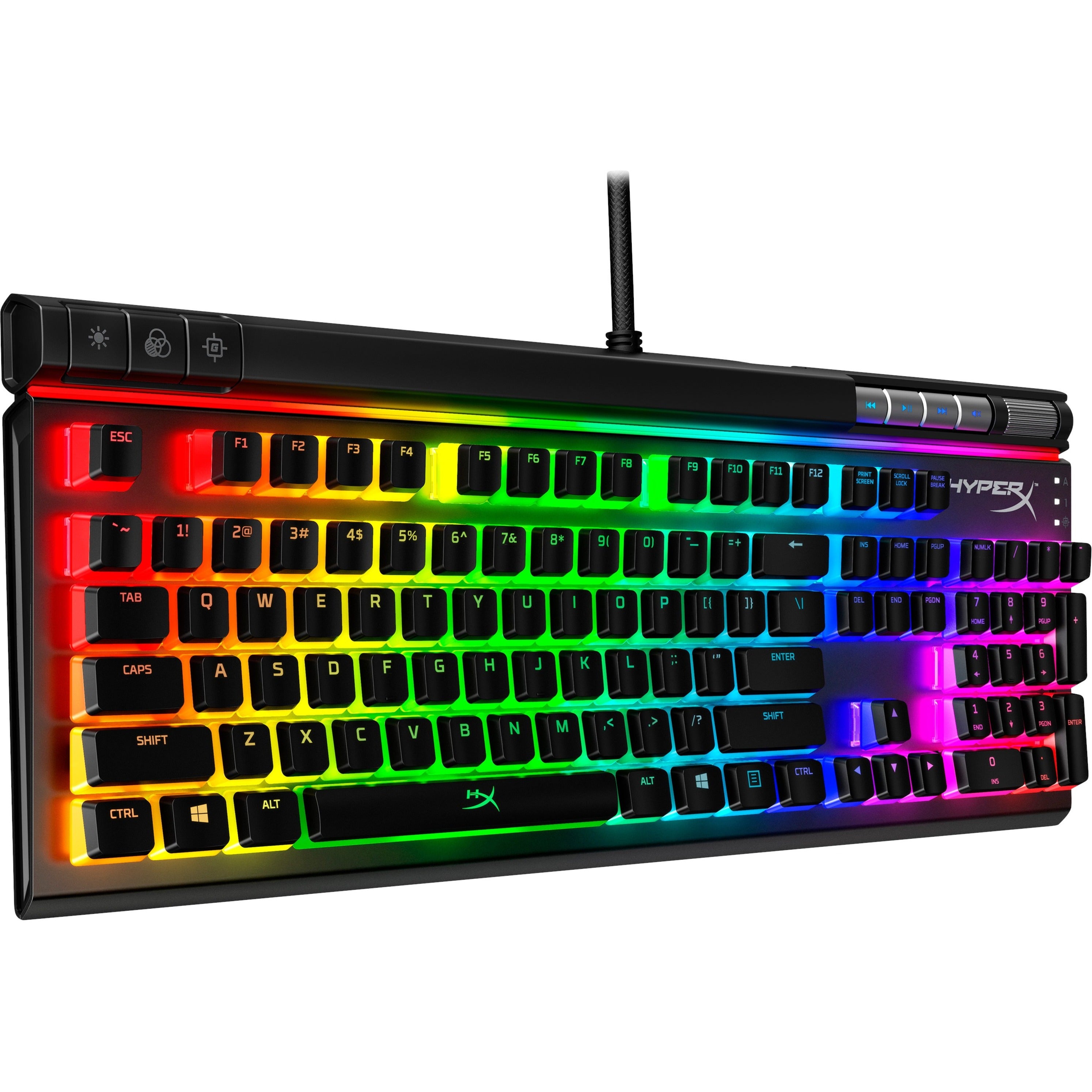 HyperX Alloy Elite 2 Mechanical Gaming Keyboard - HX Red (US Layout), RGB LED Backlight, Full-size Keyboard, Volume Scroll Wheel