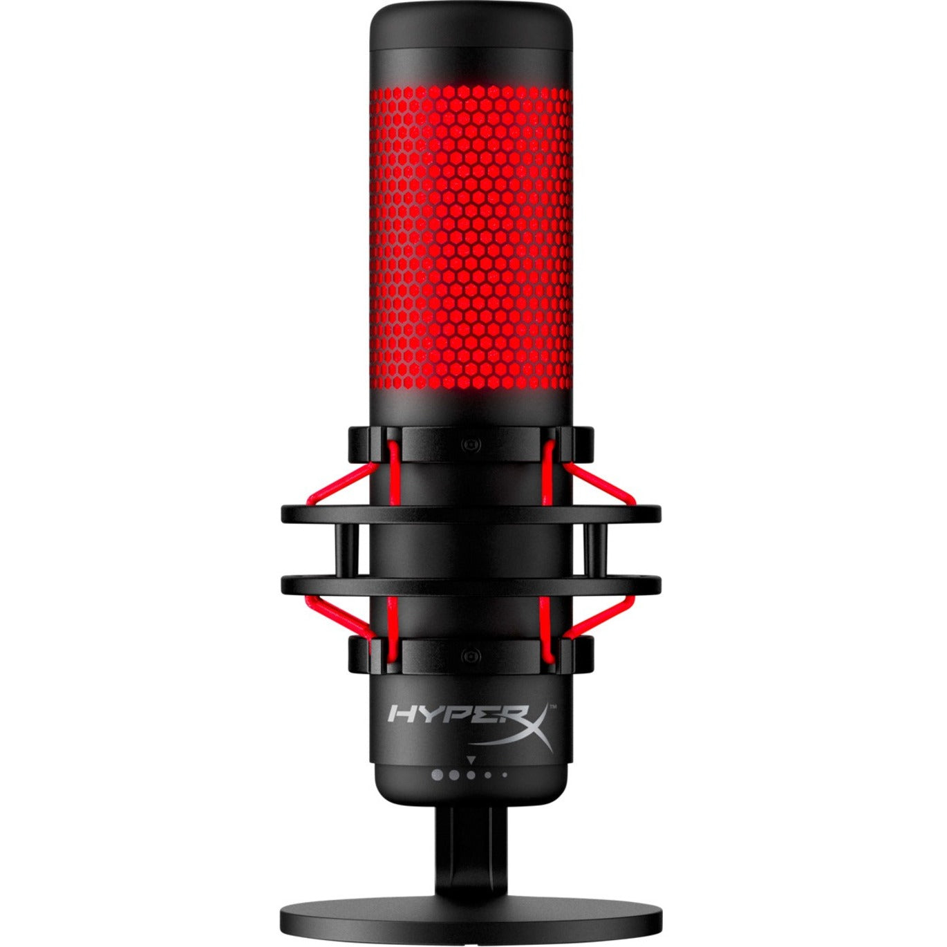 HyperX 4P5P6AA QuadCast Microphone - Black, Red, Electret Condenser, Mute and Polar Pattern Control