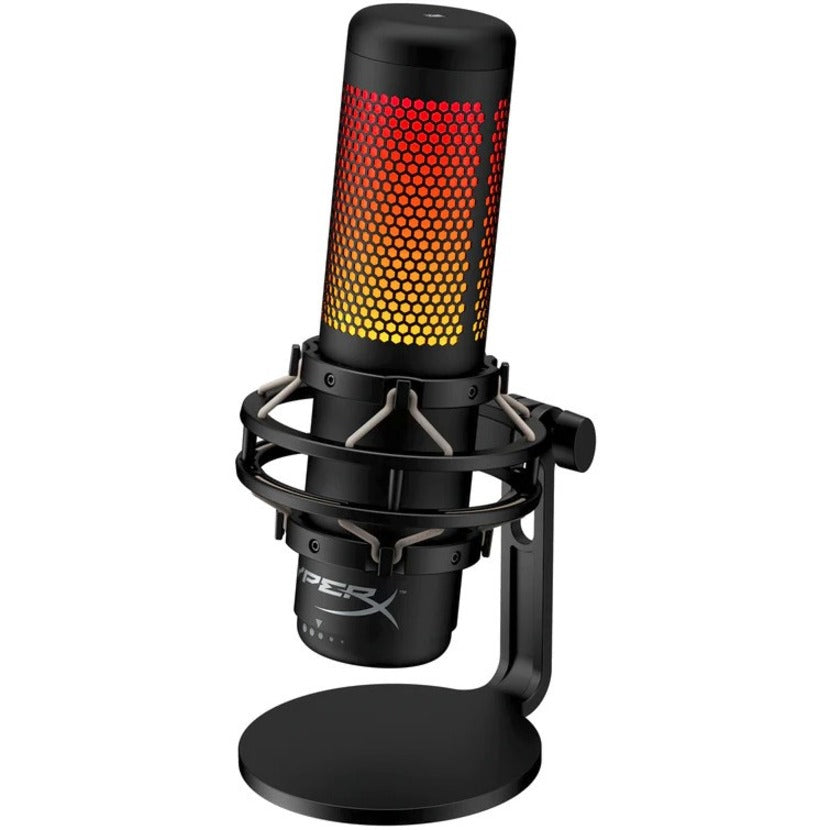 HyperX 4P5P7AA QuadCast S USB Microphone (Black-Grey), Wired Condenser Mic with Cardioid, Omni-directional, Bi-directional Polar Patterns, Shock Mount, Mute and Gain Controls