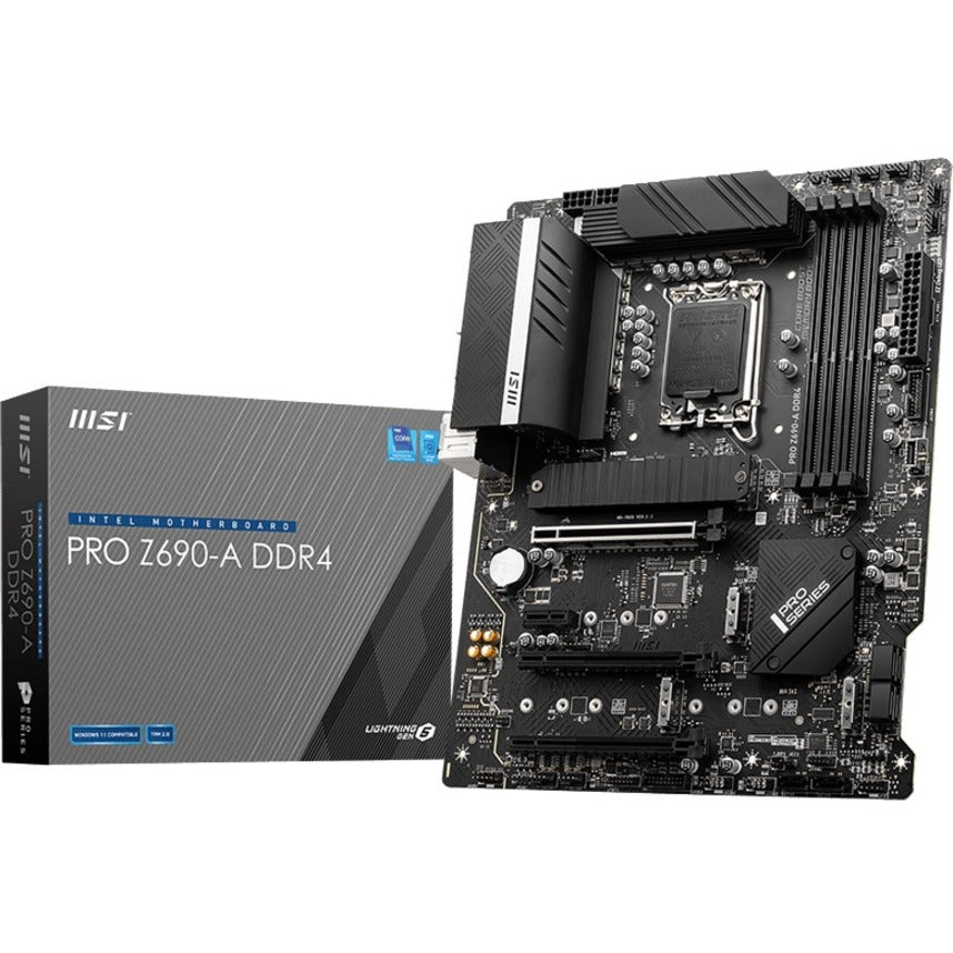MSI PRO Z690-A DDR4 Desktop Motherboard PROZ690ADDR4, Intel Socket LGA1700, ATX Form Factor, 128GB RAM Support, 3 Year Warranty