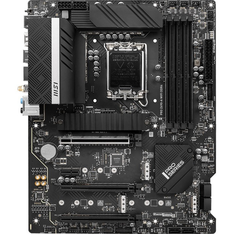 MSI Z690AWIFDDR4 PRO Z690-A WIFI DDR4 ATX Motherboard Intel WIFI6, 7.1 Audio, CPU Dependent Video, 128GB RAM, 4 Memory Slots, 4800-5200 MHz Memory Speed Supported, 3 Year Warranty