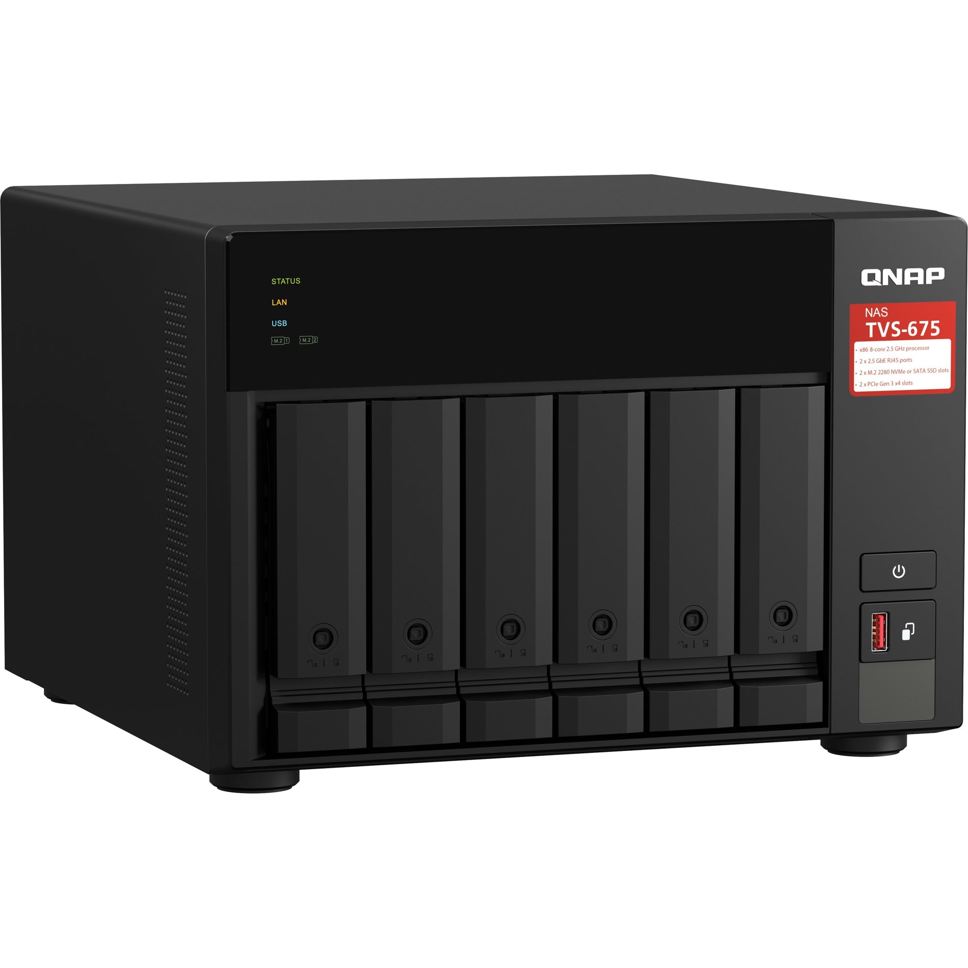 QNAP TVS-675-8G-US TVS-675 SAN/NAS Storage System, High-Performance Storage Solution