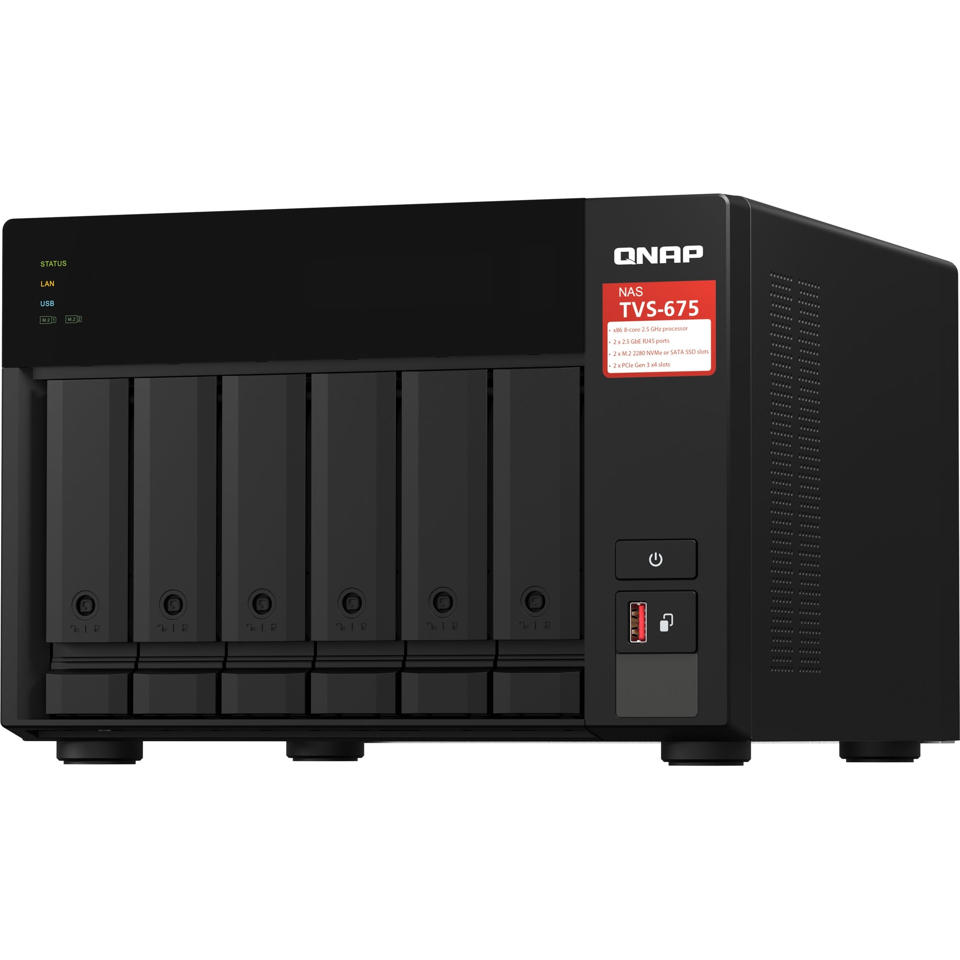 QNAP TVS-675-8G-US TVS-675 SAN/NAS Storage System, High-Performance Storage Solution