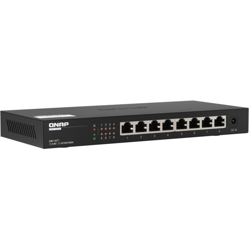 QNAP QSW-1108-8T-US QSW-1108-8T Ethernet Switch, 2.5 Gigabit Ethernet, 8 Ports, Home Network, Workplace, Personal, Business