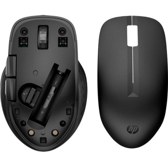 HP 435 Multi-Device Wireless Mouse, Rechargeable, Symmetrical, 4000 dpi, Jack Black