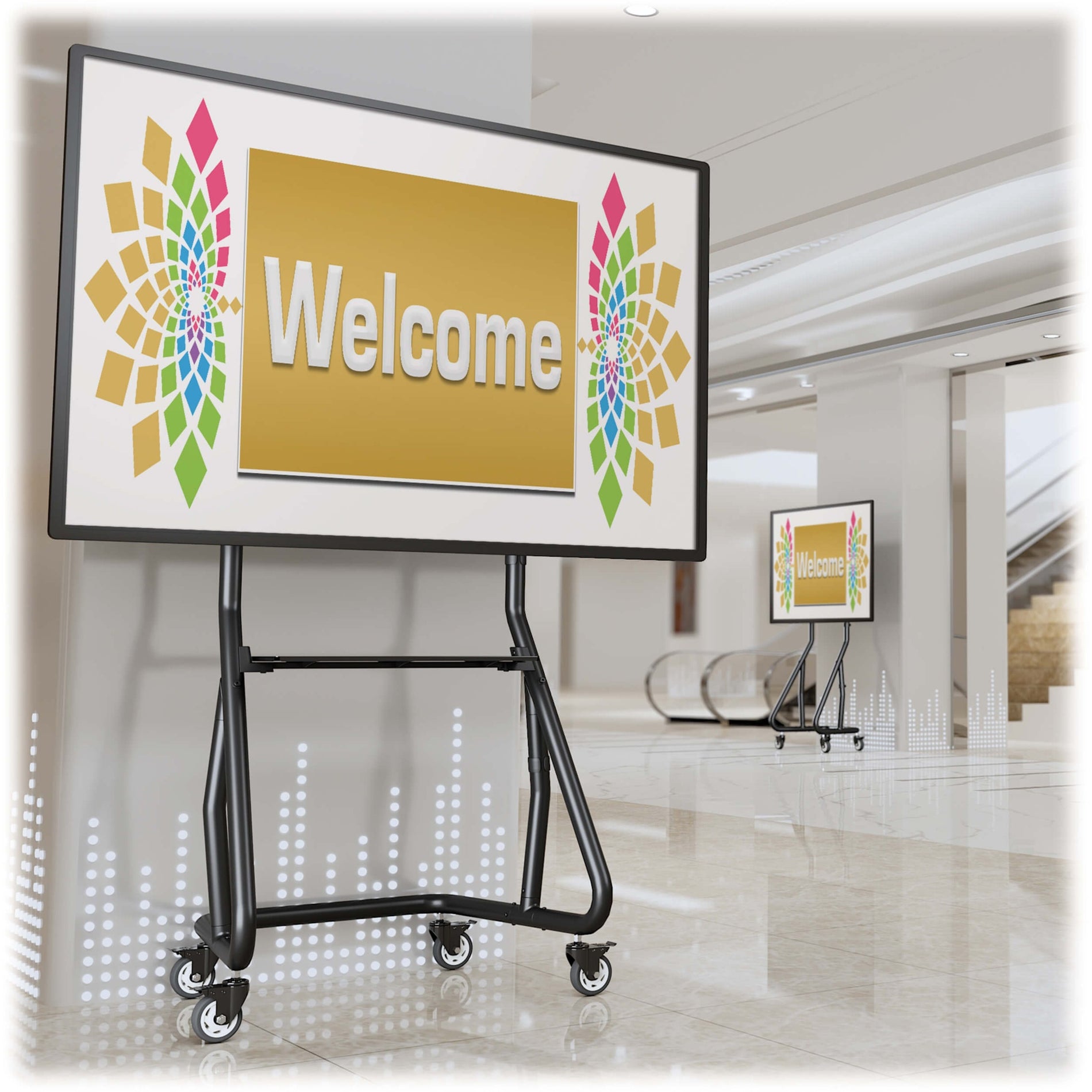 Tripp Lite DMCS3780HDS Heavy-Duty Streamline Digital Signage Stand for 37" to 80" Flat-Panel Displays, Security Lock, Adjustable Shelf, Cable Management