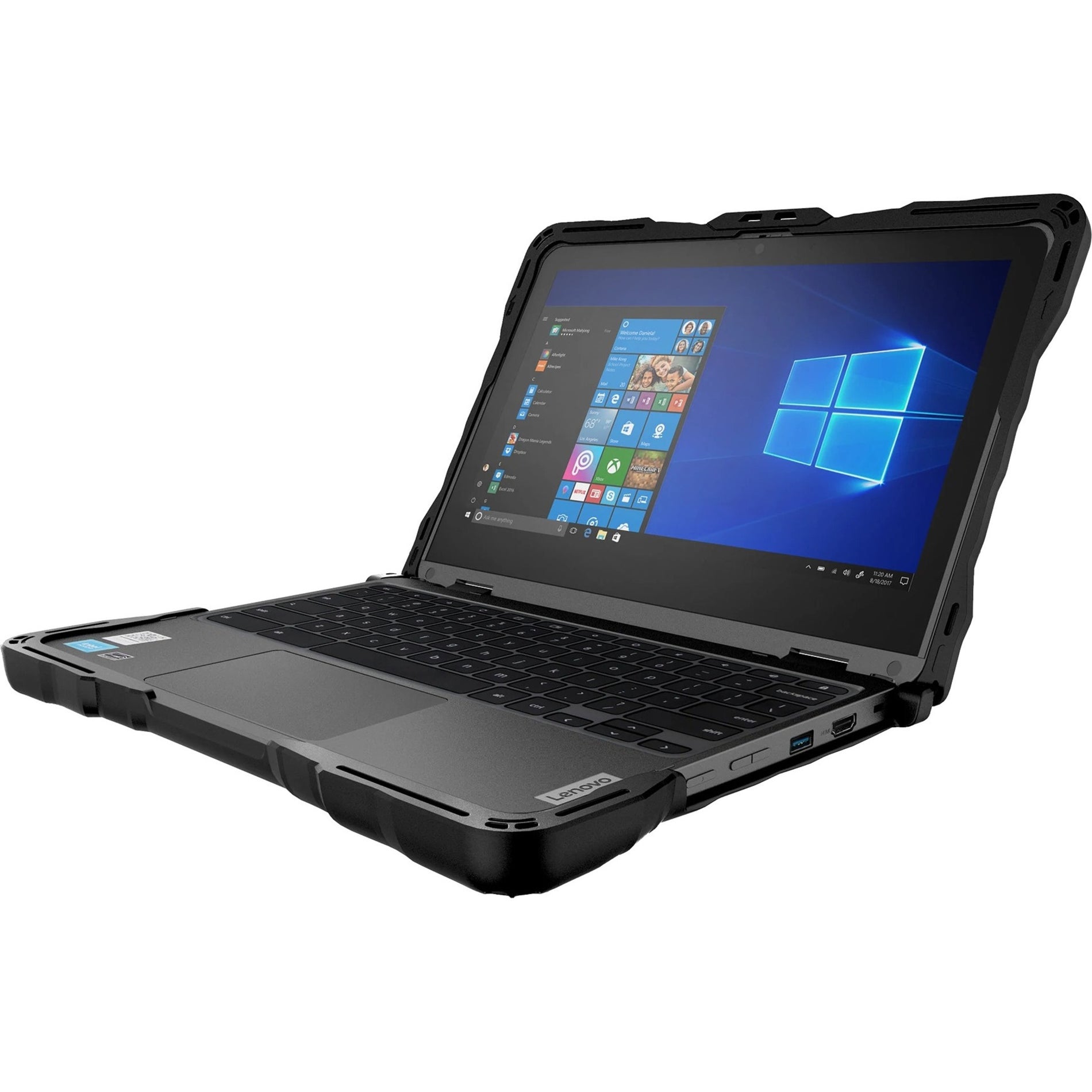Gumdrop 01L010 DropTech for Lenovo 500e/500w/300e/300w Chromebook 3rd Gen (2-in-1), Shockproof Case, Black