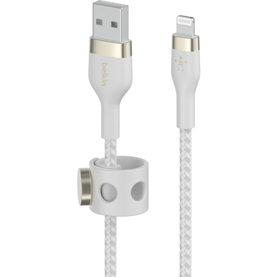 Belkin CAA010BT1MWH BOOST&uarr;CHARGE PRO Flex USB-A Cable with Lightning Connector, 5-Year Warranty, Compatible with Apple Devices