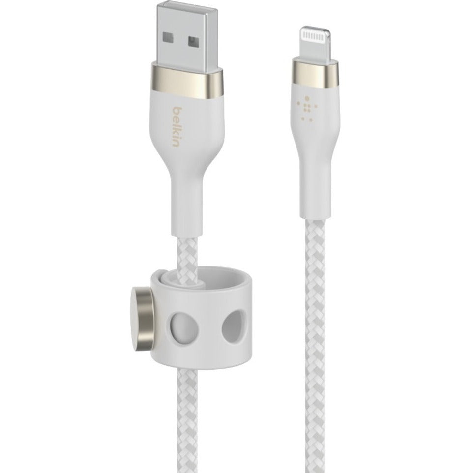 Belkin CAA010BT2MWH BOOST&uarr;CHARGE PRO Flex USB-A Cable with Lightning Connector, 6.56 ft, White