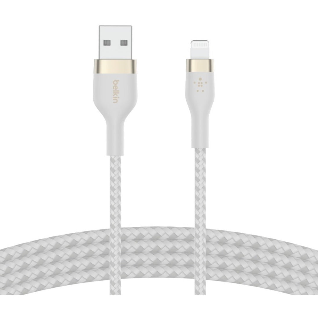 Belkin CAA010BT2MWH BOOST&uarr;CHARGE PRO Flex USB-A Cable with Lightning Connector, 6.56 ft, White