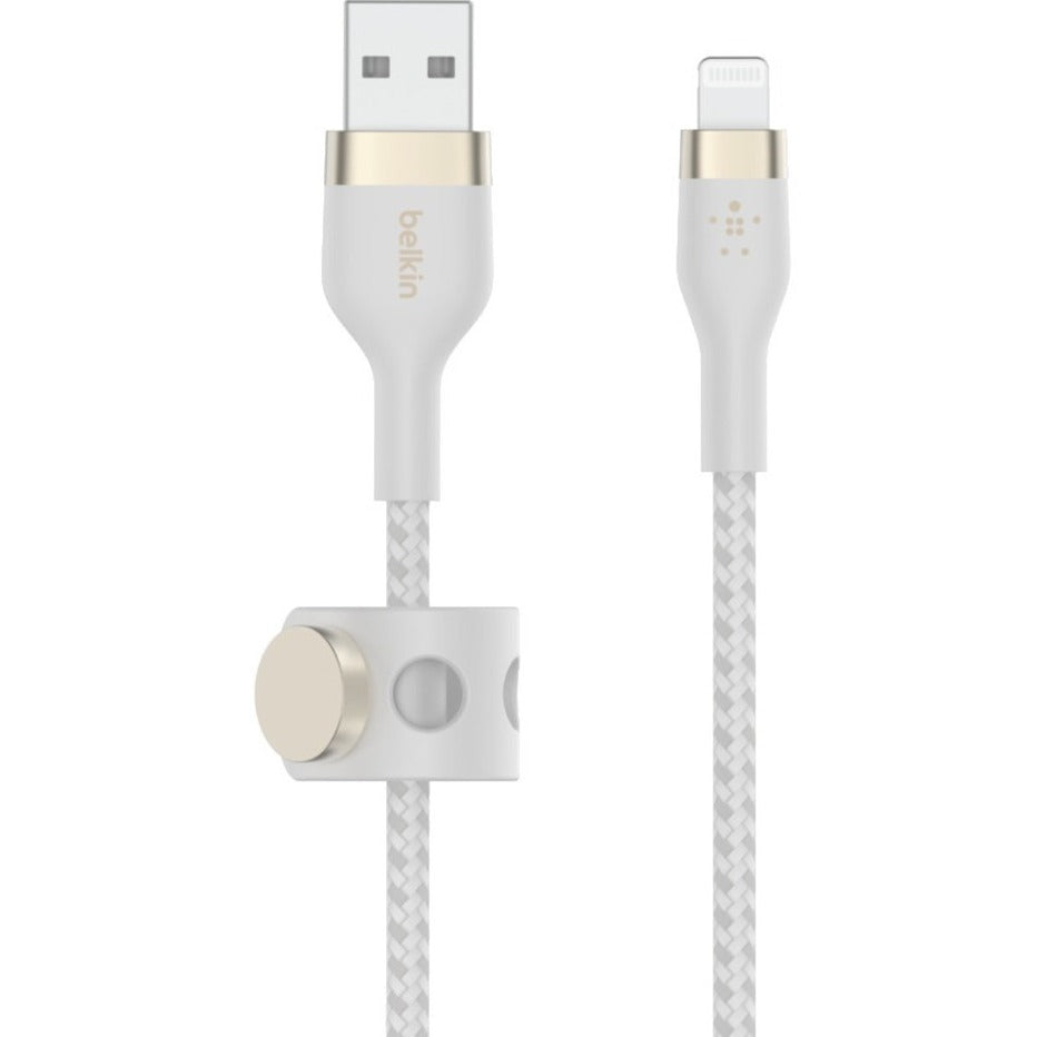 Belkin CAA010BT3MWH BOOST&uarr;CHARGE PRO Flex USB-A Cable with Lightning Connector, 9.84 ft, White