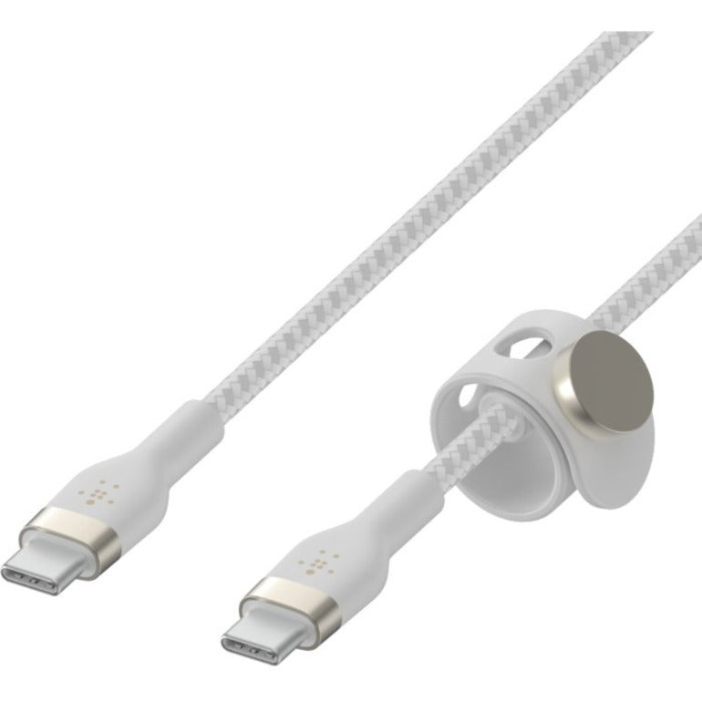 Belkin CAB011BT2MWH USB-C to USB-C Cable, 6.56 ft, White, Boost Your Charging Speeds