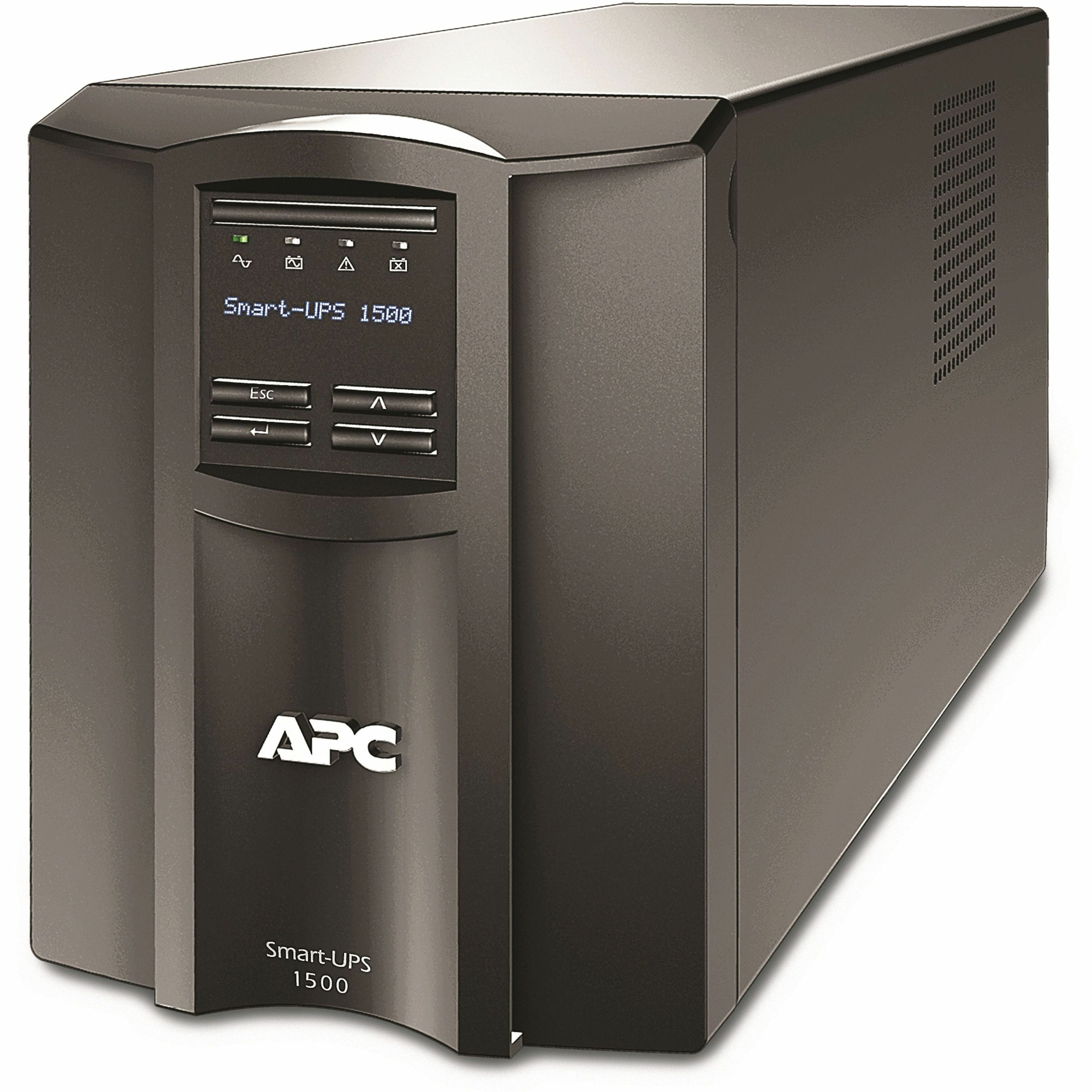 APC SMT1500CUS Smart-UPS 1500VA Tower UPS, Pure Sine Wave, 1500 VA/1000 W, LCD Display
