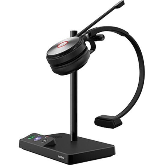 Yealink 1308000 WH62 Headset, Mono Wireless DECT Headset with Microphone Mute, Rechargeable Battery, and Microsoft Teams Button